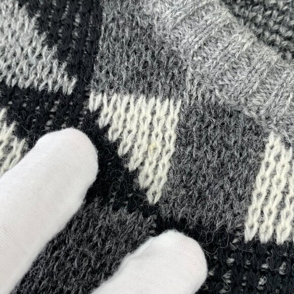 H14322 Saint Laurent slp Saint Laurent Dark gray checked wool round neck long sl - Picture 8 of 8